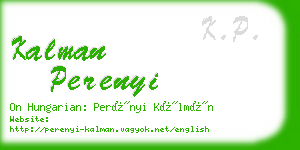 kalman perenyi business card